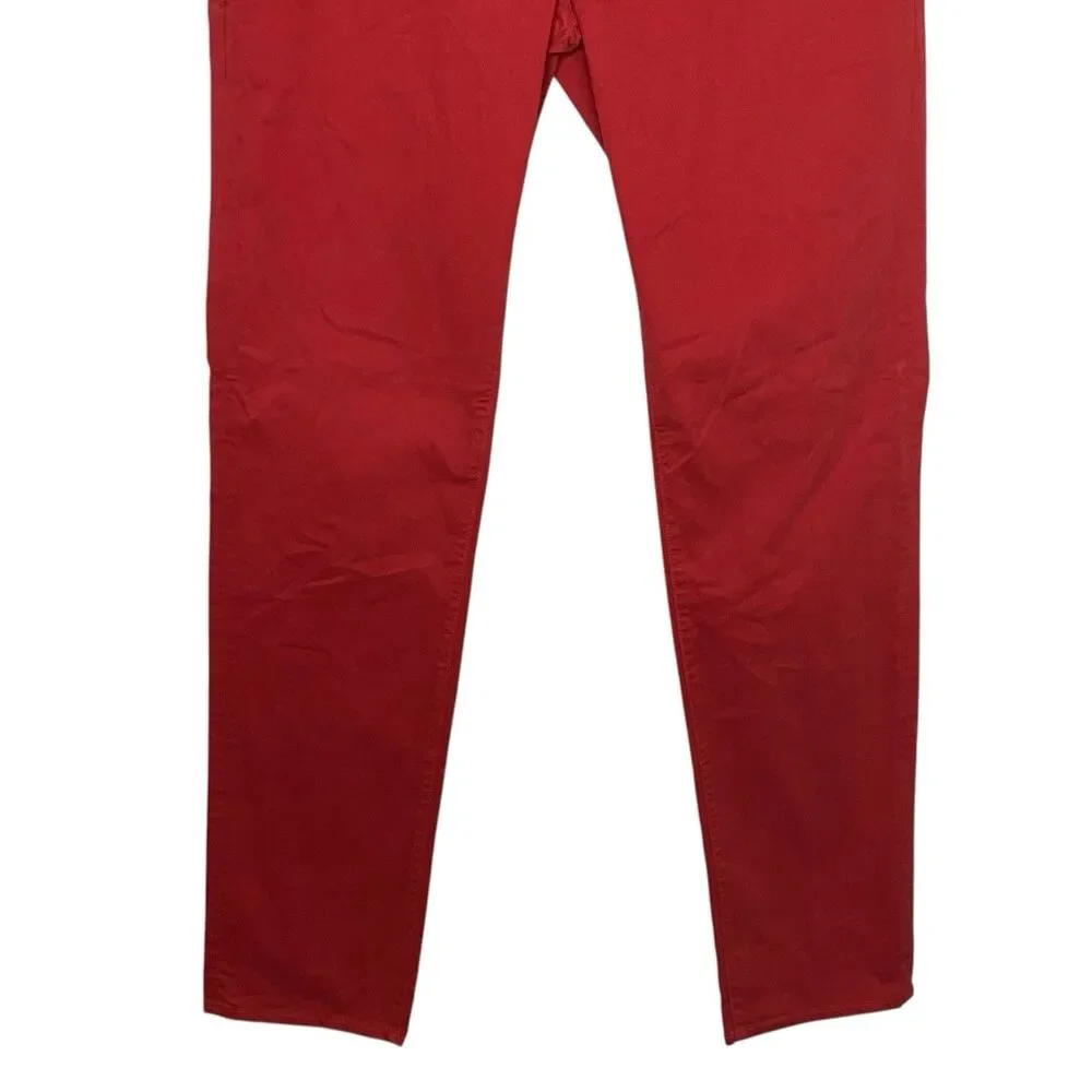 AG Jeans Adriano Goldschmied Pants Mens 32 Red Golf Trouser Graduate Preppy NEW